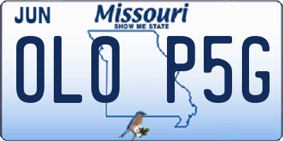 MO license plate OL0P5G