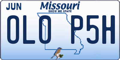 MO license plate OL0P5H