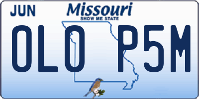 MO license plate OL0P5M