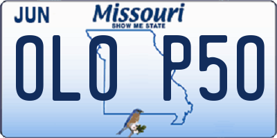 MO license plate OL0P5O