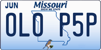 MO license plate OL0P5P