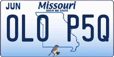 MO license plate OL0P5Q