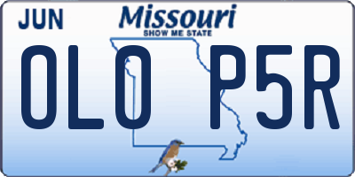 MO license plate OL0P5R