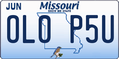 MO license plate OL0P5U