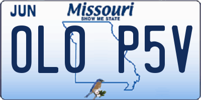 MO license plate OL0P5V