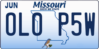 MO license plate OL0P5W