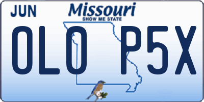 MO license plate OL0P5X