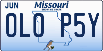 MO license plate OL0P5Y