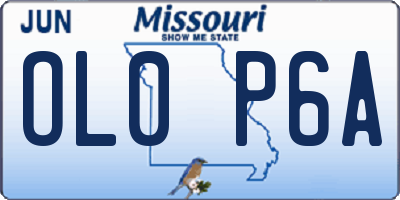 MO license plate OL0P6A