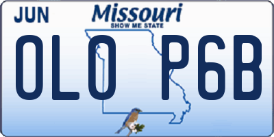 MO license plate OL0P6B