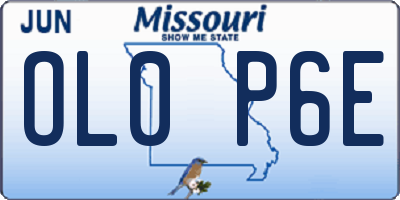 MO license plate OL0P6E