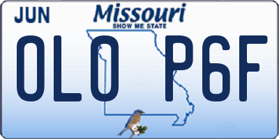MO license plate OL0P6F