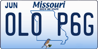 MO license plate OL0P6G