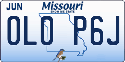 MO license plate OL0P6J