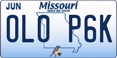 MO license plate OL0P6K