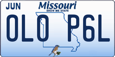 MO license plate OL0P6L