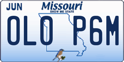 MO license plate OL0P6M