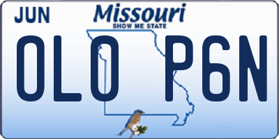 MO license plate OL0P6N