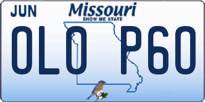 MO license plate OL0P6O