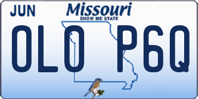 MO license plate OL0P6Q
