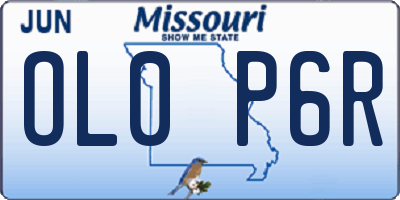 MO license plate OL0P6R