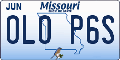 MO license plate OL0P6S