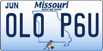 MO license plate OL0P6U