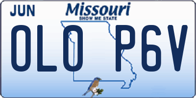 MO license plate OL0P6V