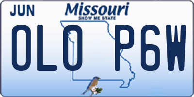 MO license plate OL0P6W