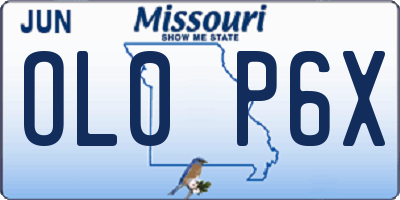MO license plate OL0P6X