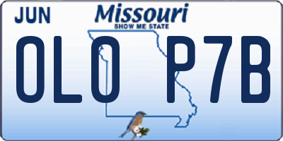 MO license plate OL0P7B