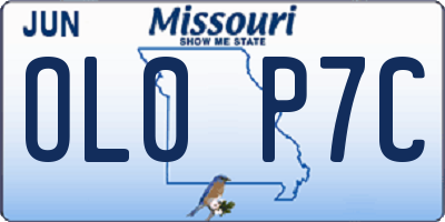 MO license plate OL0P7C