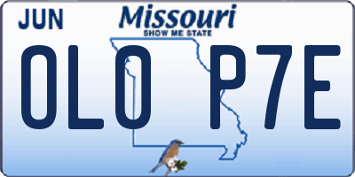 MO license plate OL0P7E