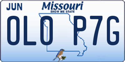 MO license plate OL0P7G