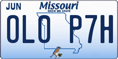 MO license plate OL0P7H