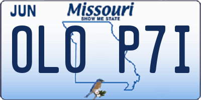 MO license plate OL0P7I