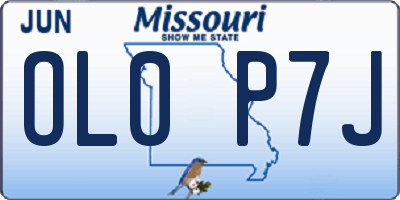 MO license plate OL0P7J
