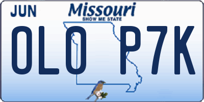 MO license plate OL0P7K