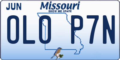 MO license plate OL0P7N