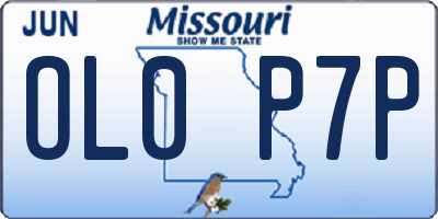 MO license plate OL0P7P