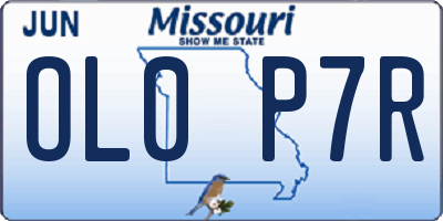 MO license plate OL0P7R