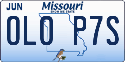 MO license plate OL0P7S