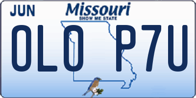 MO license plate OL0P7U
