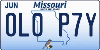 MO license plate OL0P7Y