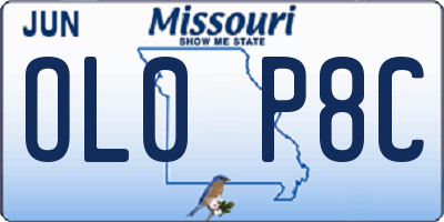 MO license plate OL0P8C