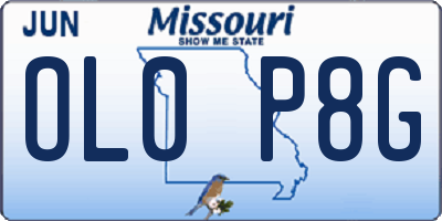 MO license plate OL0P8G