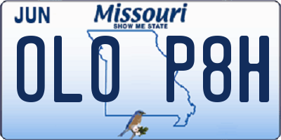 MO license plate OL0P8H