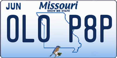 MO license plate OL0P8P