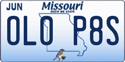 MO license plate OL0P8S