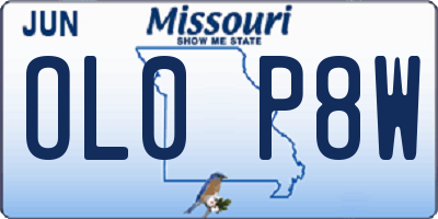 MO license plate OL0P8W